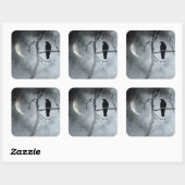 神秘的なカラス スクエアシール (シート)