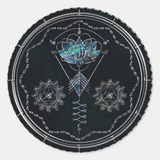 神秘的なカラフルUnalomeすべての見ている目 ラウンドシール (正面)