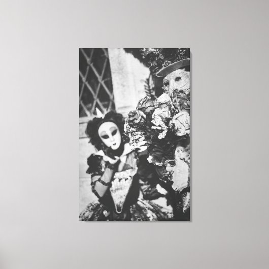 神秘的なカーニバルマスク，イタリア キャンバスプリント (正面)