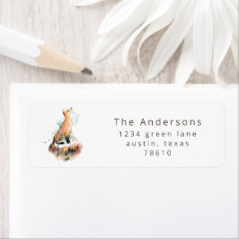 神秘的なキツネの水の色ウッドランド差出人住所 ラベル