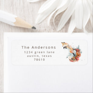 神秘的なキツネの水の色ウッドランド差出人住所 ラベル