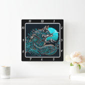 神秘的なキツネの谷の上 スクエア壁時計 (ホーム)