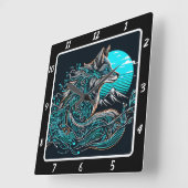 神秘的なキツネの谷の上 スクエア壁時計 (傾斜)