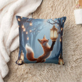 神秘的なキツネスピリット枕 – 魅惑の森 クッション (ブランケット)