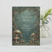 神秘的なキノコとフェアリー結婚ライト 招待状 (スタンド正面)