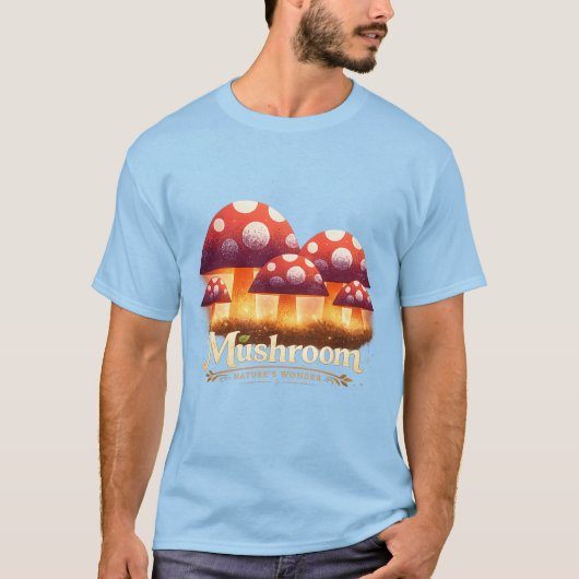 神秘的なキノコの光 Tシャツ (正面)