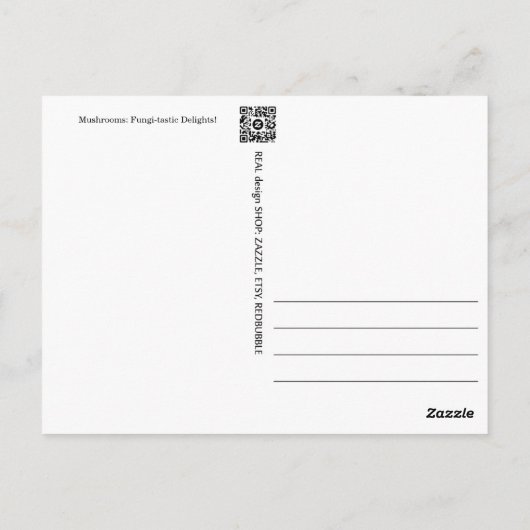神秘的なキノコ鮮やか：真菌ファンタジア ポストカード (裏面)