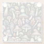 神秘的なキノコ ガラスコースター (裏面)