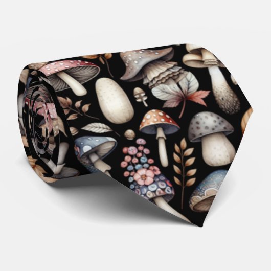 神秘的なキノコ ネクタイ (ロール)