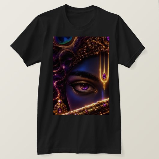 神秘的なクリシュナ神バガヴァッド・ギーターの名言 Tシャツ (デザイン正面)