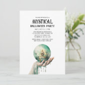神秘的なクリスタルボールフォーチュンミントハローウィンパーティ 招待状 (スタンド正面)
