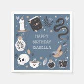 神秘的なクリスタル占い師の誕生日パーティー スタンダードカクテルナプキン (正面)