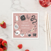 神秘的なクリスタル占い師の誕生日パーティー スタンダードカクテルナプキン (インサイチュ)