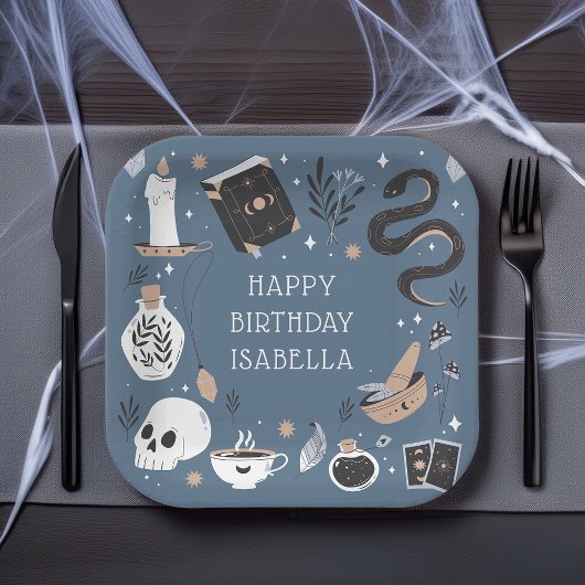 神秘的なクリスタル占い師の誕生日パーティー ペーパープレート
