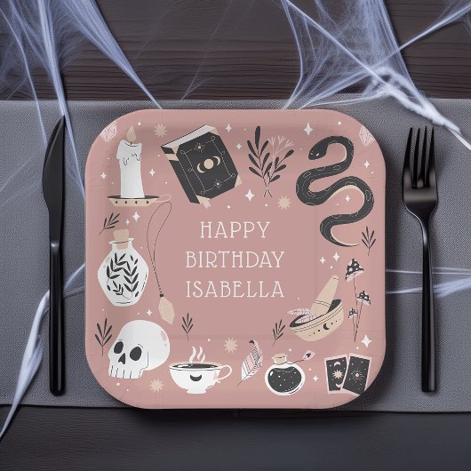 神秘的なクリスタル占い師の誕生日パーティー ペーパープレート