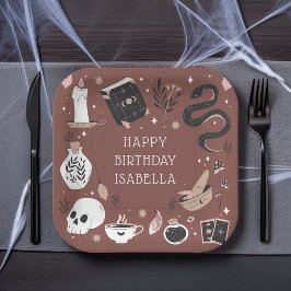 神秘的なクリスタル占い師の誕生日パーティー ペーパープレート