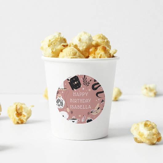 神秘的なクリスタル占い師の誕生日パーティー ラウンドシール