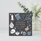 神秘的なクリスタル占い師の誕生日パーティー 招待状 (スタンド正面)