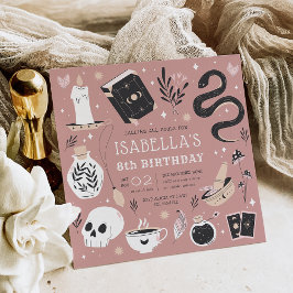 神秘的なクリスタル占い師の誕生日パーティー 招待状