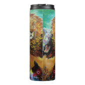 神秘的なクリスタル絵画ライオンの「新世界」 タンブラー (裏面)