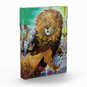 神秘的なクリスタル絵画ライオンの「新世界」 フォトブロック (左)