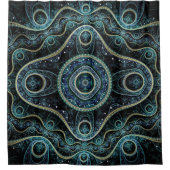 神秘的なグランド王室のジュリアントフラクタルマンダラアート シャワーカーテン (正面)