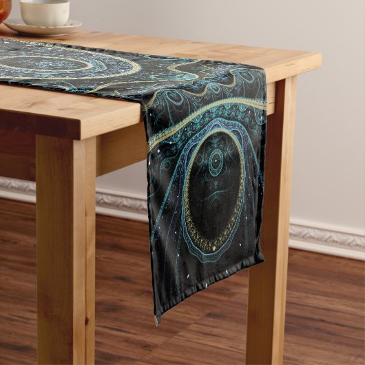 神秘的なグランド王室のジュリアントフラクタルマンダラアート ショートテーブルランナー (インサイチュ)