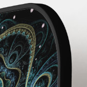 神秘的なグランド王室のジュリアントフラクタルマンダラアート ピックルボールラケット (左詳細)