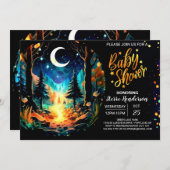 神秘的なグローブボホベイビーシャワー 招待状 (正面/裏面)