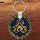 神秘的なケルトの渦巻き旋回サークル キーホルダー (正面)
