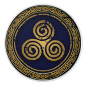 神秘的なケルトの渦巻き旋回 セラミックノブ (正面)