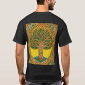 「神秘的なケルトの生命の木スケッチ Tシャツ (裏面)