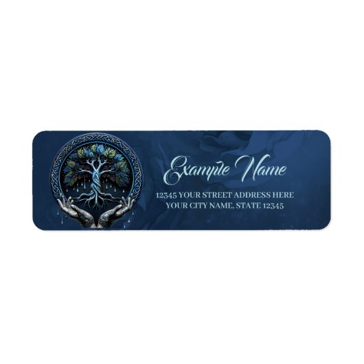 神秘的なケルトの生命の木 ラベル (正面)