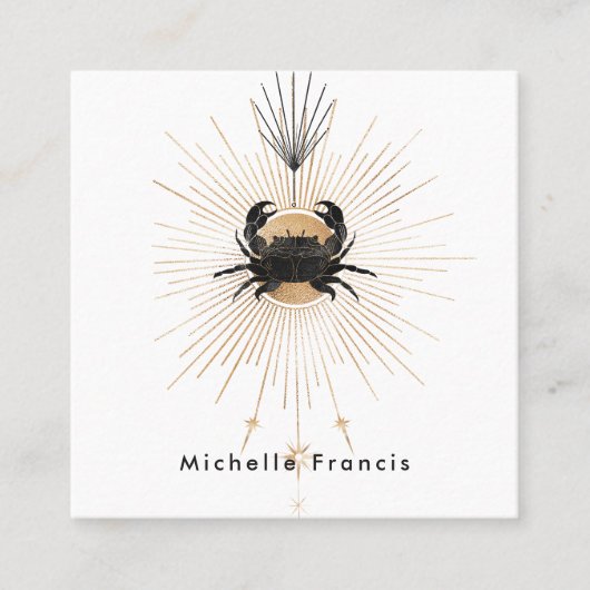 神秘的なコズミックカニスクエアビジネスカード スクエア名刺 (正面)