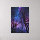 神秘的なコズミックフォレストキャンバスウォールアート – ドリーミー キャンバスプリント (正面)
