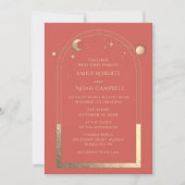 神秘的なコーラルサン星月天文学宇宙 招待状 (正面)