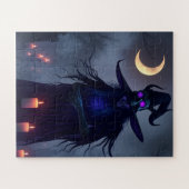 神秘的なゴシックウィッチパズル - ドクロの輝きの魔法 💜🕯 ジグソーパズル (横)