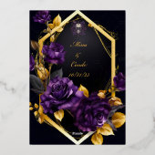 神秘的なゴシックウェディング　保存日 箔招待状 (裏面)