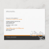 神秘的なゴシックオレンジ卒業発表ポストカー インビテーションポストカード (裏面)