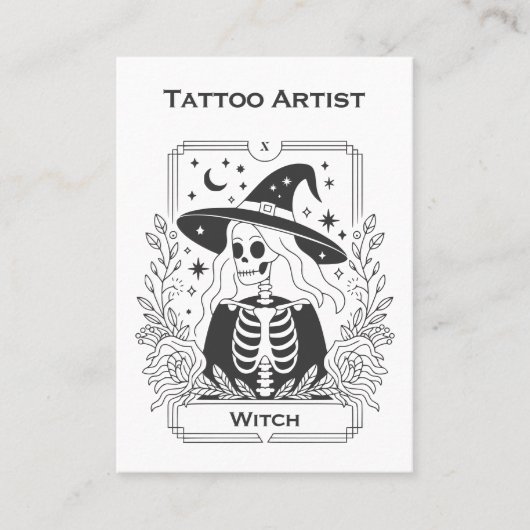 神秘的なゴシック様式のタロット骨格シテリア 名刺 (正面)