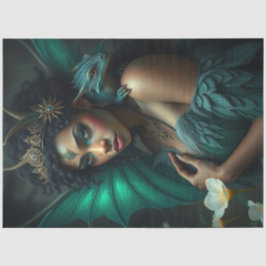 神秘的なゴシック様式のドラゴンの妖精 薄葉紙