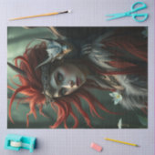 神秘的なゴシック様式のドラゴンの妖精 薄葉紙 (クラフト)