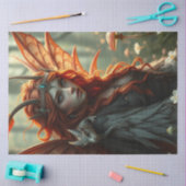 神秘的なゴシック様式のドラゴンの妖精 薄葉紙 (クラフト)