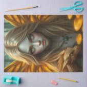 神秘的なゴシック様式のドラゴンの妖精 薄葉紙 (クラフト)