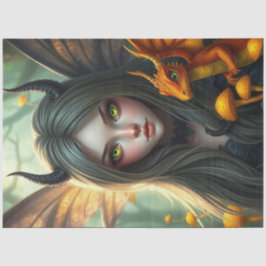 神秘的なゴシック様式のドラゴンの妖精 薄葉紙