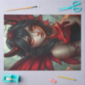 神秘的なゴシック様式のドラゴンの妖精 薄葉紙 (クラフト)