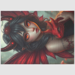 神秘的なゴシック様式のドラゴンの妖精 薄葉紙