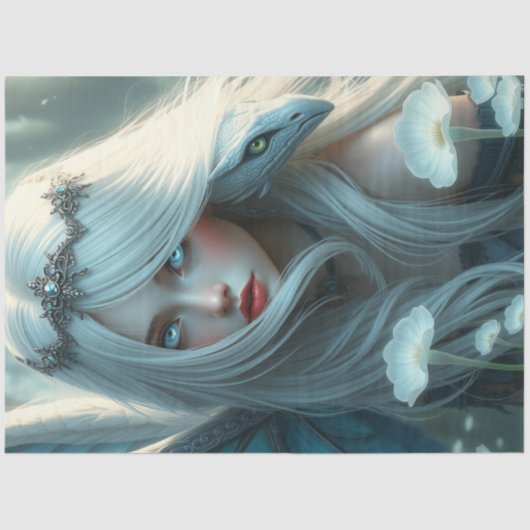 神秘的なゴシック様式のドラゴンの妖精 薄葉紙 (正面)