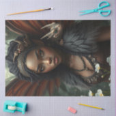 神秘的なゴシック様式のドラゴンの妖精 薄葉紙 (クラフト)