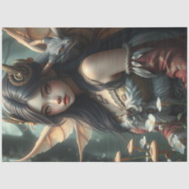 神秘的なゴシック様式のドラゴンの妖精 薄葉紙